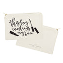 This Bag Contains My Face Cotton Canvas Cosmetic Bag
