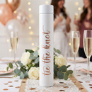 Tie The Knot Flask Bottle in White | Insulated Stainless Steel Wedding or Bridesmaid Gift