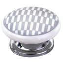 Mascot Hardware Tile Pattern 1-3/5 in. Grey Drawer Cabinet Knob