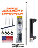 RV Flagpole Kit – Telescoping Pole + Ladder Mount + Camp Locator Kit | Poles and Holders