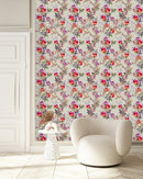 Stylish Beige Wallpaper with Flowers Vogue