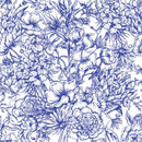 Fashionable Modern Blue Floral Wallpaper