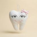 Tooth Fairy Pillow in Pink | Baby Tooth-Shaped Plush Toy