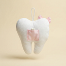 Tooth Fairy Pillow in Pink | Baby Tooth-Shaped Plush Toy