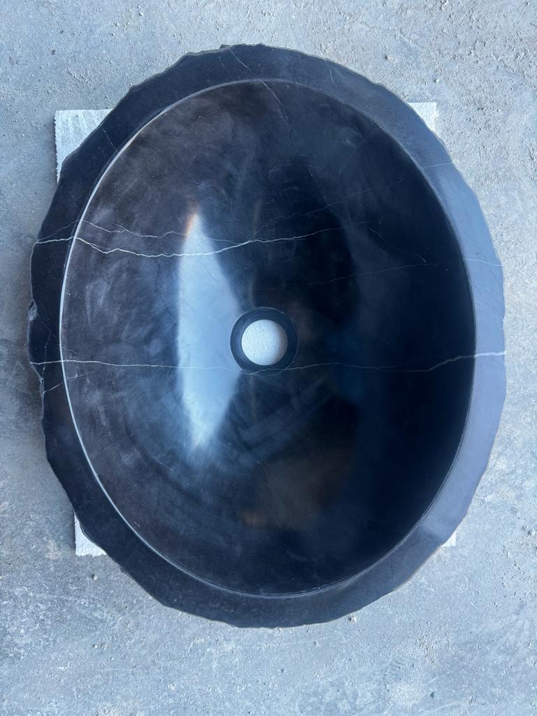 Toros Black Marble Above Vanity Rustic Bathroom Sink top view