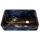 Black Marble Rectangular Bathroom Sink Semi-Polished Finish 14.4 x 20.3 x 4.7 inches