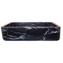Black Marble Rectangular Bathroom Sink Semi-Polished Finish 14.4 x 20.3 x 4.7 inches