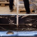 Black Marble Rectangular Bathroom Sink Semi-Polished Finish 14.4 x 20.3 x 4.7 inches