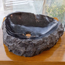 Black Turkish Marble Natural Stone Handcrafted Vessel Sink 17x17x5