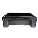 Toros Black Marble Rectangular Wall-mount Bathroom Sink Fluted (W)16" (L)24" (H)7" Polished back view