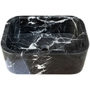 Toros Black Marble Rectangular Wall-mount Bathroom Sink (W)12" (W)18" (H)7" angle view