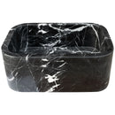 Toros Black Marble Rectangular Wall-mount Bathroom Sink (W)12" (W)18" (H)7" angle front view