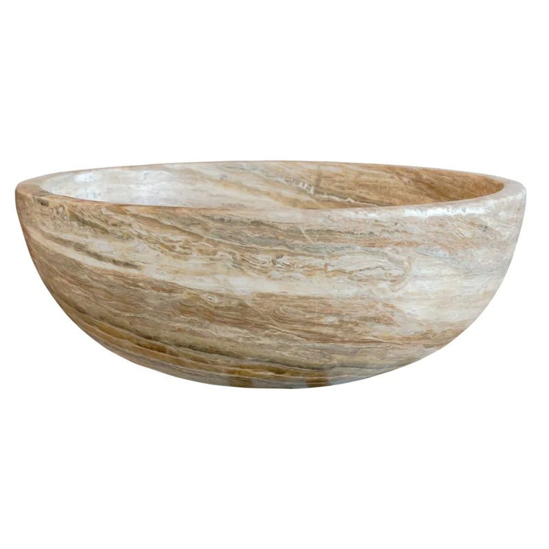 Traonyx Natural Stone Above Vanity Bathroom Sink Honed (D)16" (H)6" side view product shot