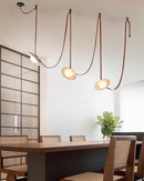 Travertine  Lasso Stone Leather Chandelier