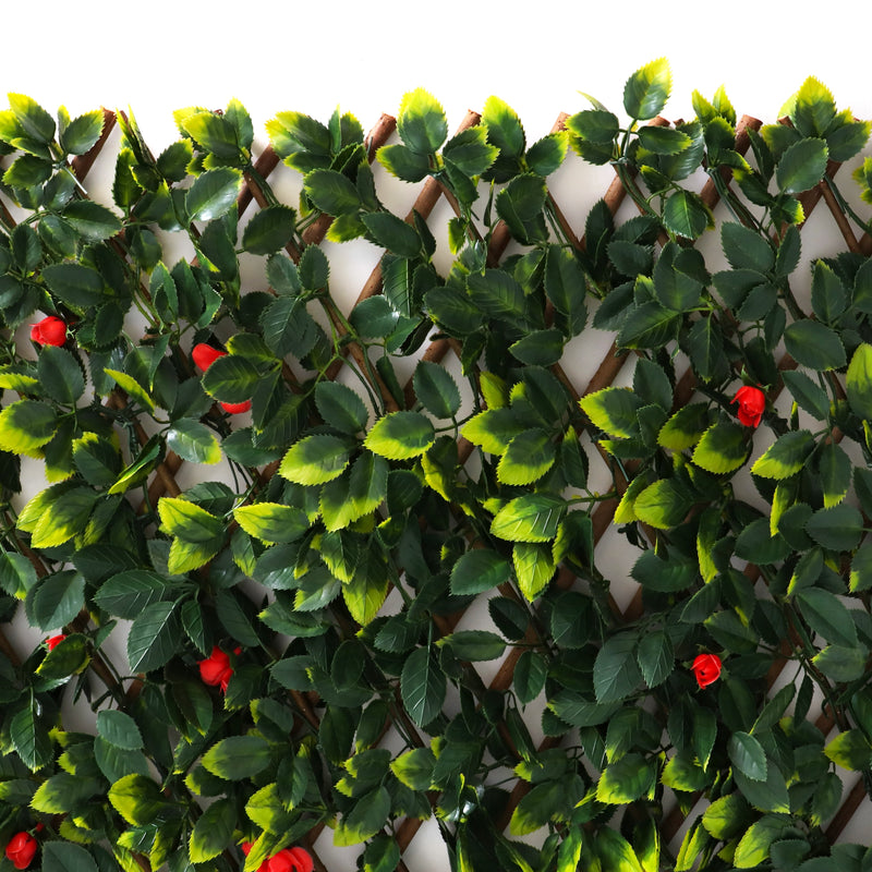 Red Rose Rattan Greenery Trellis