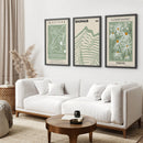 Sage Green Modern Wall Art Set of 3 Prints
