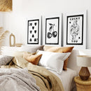 Black and White 8 Ball Cherry Art Set of 3 Prints