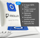 6 Pack of HEPA Bags and 2 Post Filters for the Prolux Tritan Canister Vacuum Cleaner