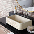 Light Travertine Natural Stone Farmhouse Apron Kitchen Sink 18x30x10