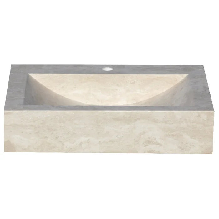 Troia Light Travertine Rectangular Kitchen Sink Honed (W)18" (L)21.4" (H)4" product shot