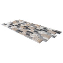 Tundra Gray Mix Ledger 3D Panel 6"x24" Split-face Marble Wall Tile - Full Truckload multiple panels profile view