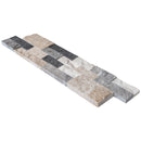 Tundra Gray Mix Ledger 3D Panel 6"x24" Split-face Marble Wall Tile - Full Truckload one panel profile view