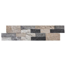 Tundra Gray Mix Ledger 3D Panel 6"x24" Split-face Marble Wall Tile - Full Truckload one panel top view
