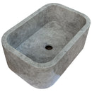 Tundra Gray Marble Rectangular Wall-mount Bathroom Sink (W)12" (W)18" (H)7" angle view
