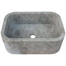 Tundra Gray Marble Rectangular Wall-mount Bathroom Sink (W)12" (W)18" (H)7" top angle view