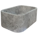 Tundra Gray Marble Rectangular Wall-mount Bathroom Sink (W)12" (W)18" (H)7" corner view