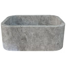 Tundra Gray Marble Rectangular Wall-mount Bathroom Sink (W)12" (W)18" (H)7" front view