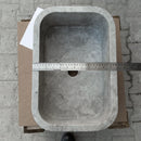 Tundra Gray Marble Rectangular Wall-mount Bathroom Sink (W)12" (W)18" (H)7" width measure view