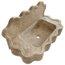 Tuscany Beige Travertine Wall-mount Wavy Edges Bathroom Sink with 5" Backsplash corner view