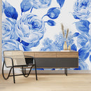 Dark Blue Floral Wallpaper