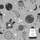 Grey Space Rocket Wallpaper