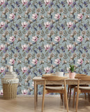 Irises on Grey Wallpaper