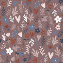 Botanical Flowers and Leaves Wallpaper