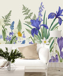 Narcissus and Cornflower Wallpaper