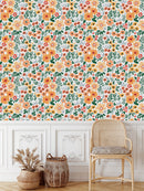 Modish Orange Flowers Wallpaper Vogue