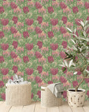 Voguish Pink Protea Wallpaper Fashionable