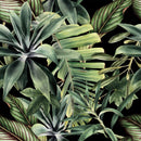 Dark Wallpaper with Green Plants
