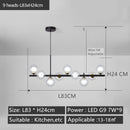 Modern black gold nordic pendant with glass globes dining room