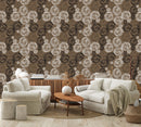 Brown Wallpaper with White Pattern