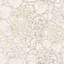 Beige Large Peonies Wallpaper