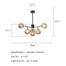 Modern black gold nordic pendant with glass globes dining room