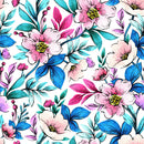 Blue Leaves Floral Wallpaper