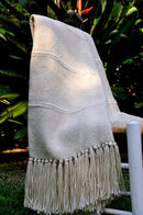 Designer Fringed Striped Throw