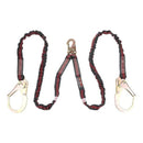 Shock Absorbing Lanyard - Internal Design - Twin Leg - 1 Snap Hook - 2 Rebar Hooks - 6ft