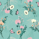 Light Green Wallpaper with Flowers