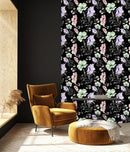 Stylish Black Wallpaper with Flowers Vogue